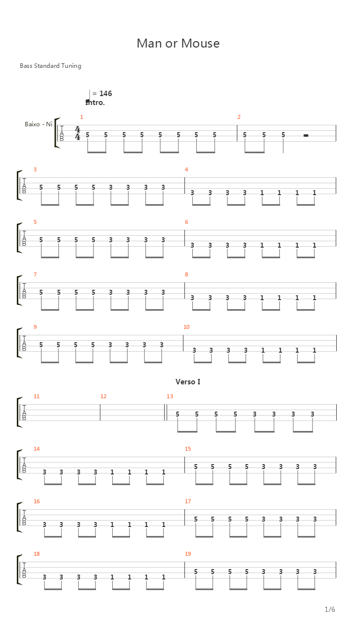 Man Or Mouse吉他谱