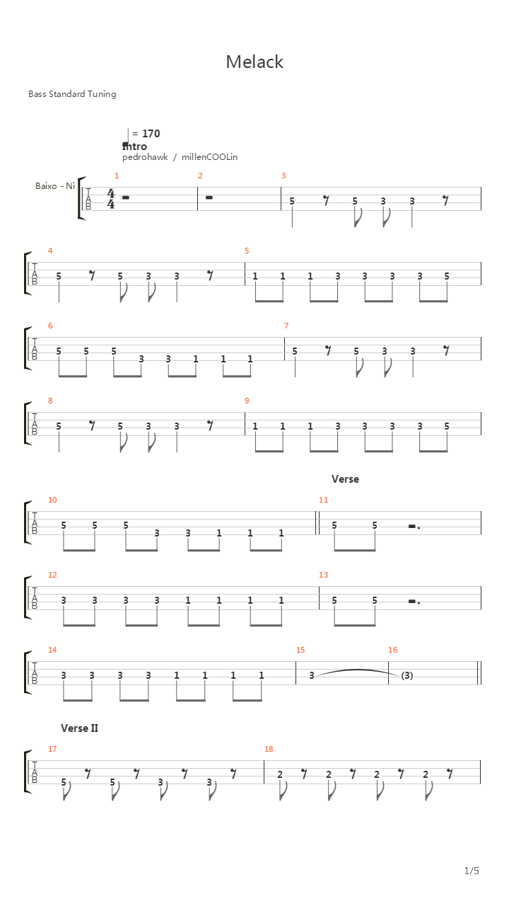 Melack吉他谱