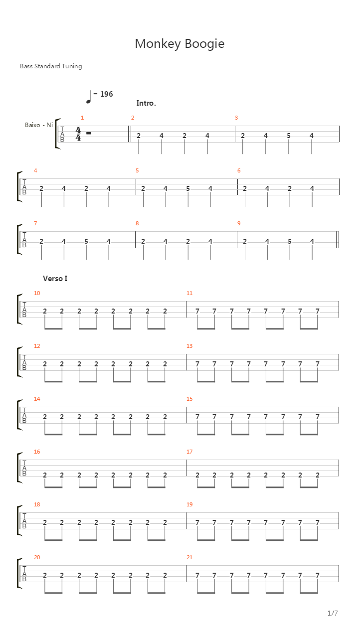 Monkey Boogie吉他谱