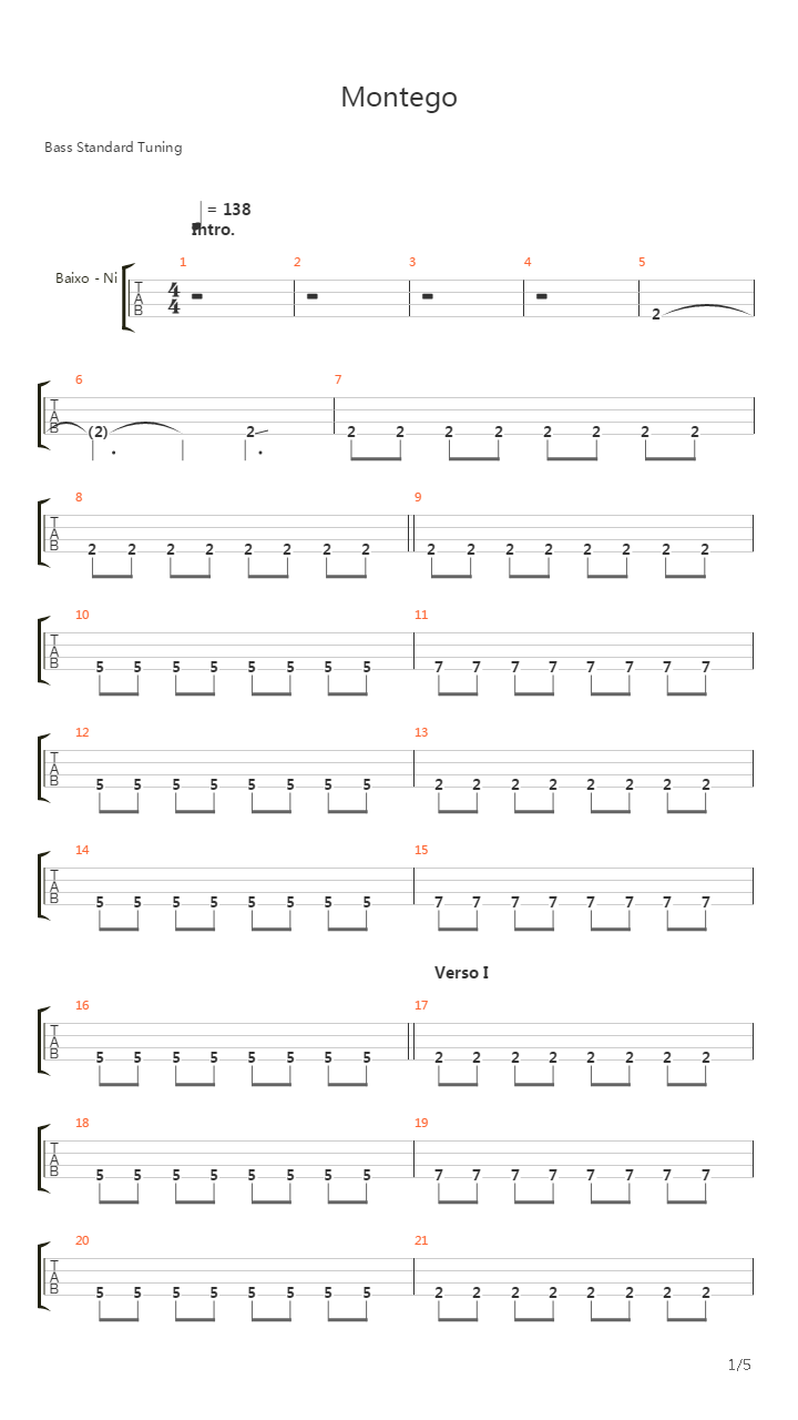 Montego吉他谱