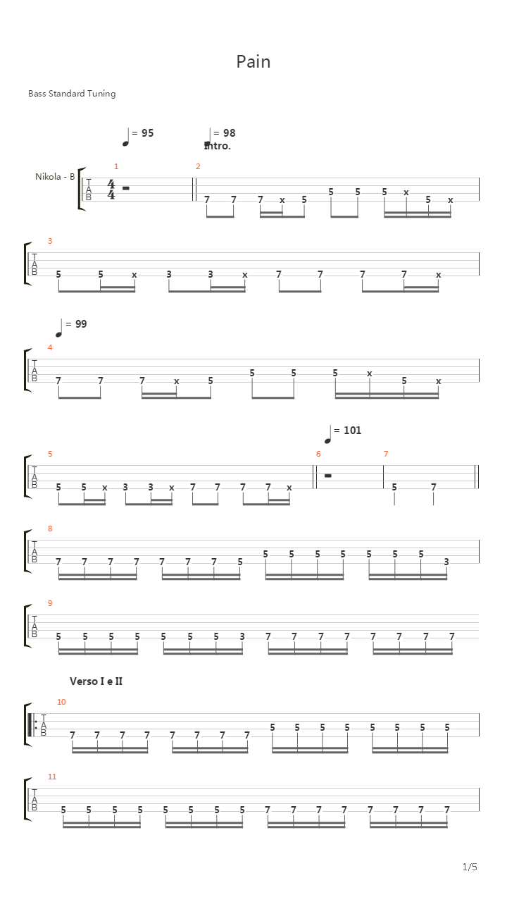 Pain吉他谱