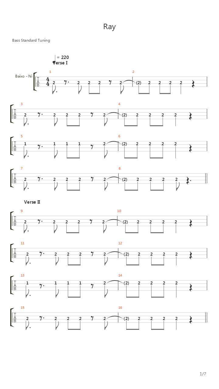 Ray吉他谱