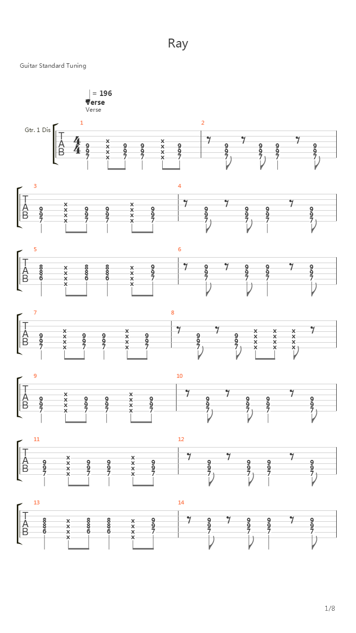 Ray吉他谱