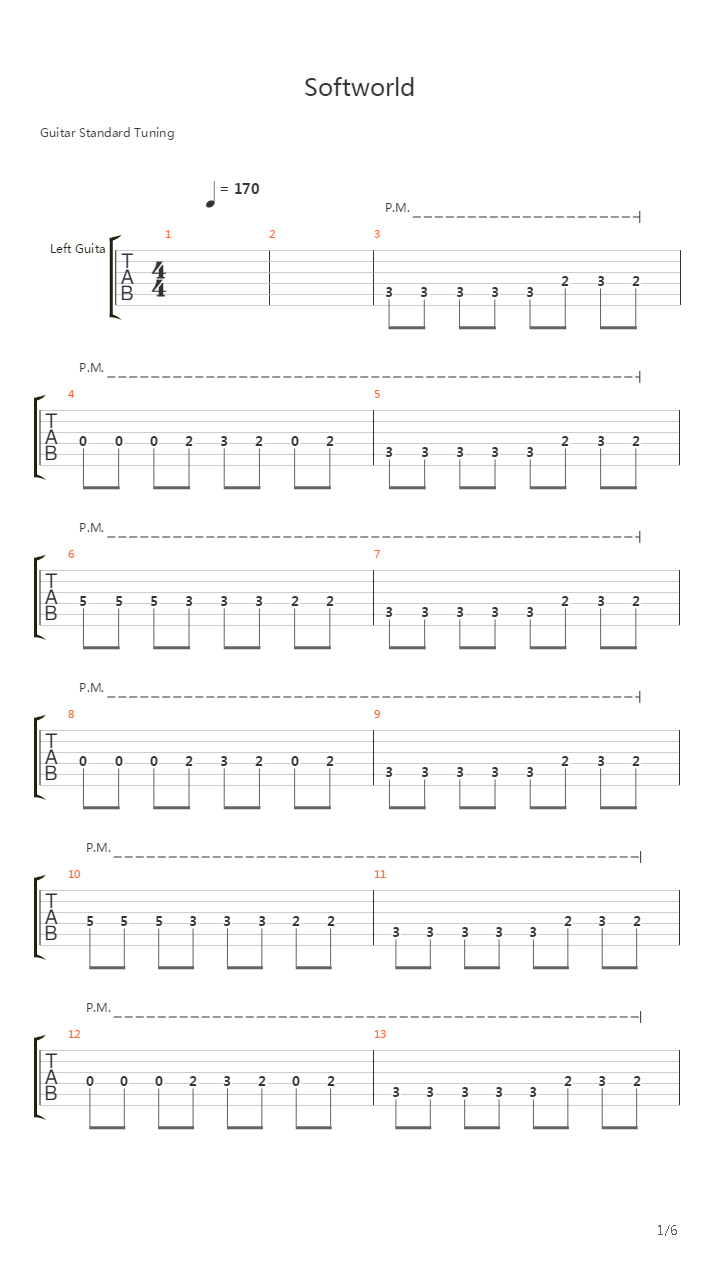 Softworld吉他谱