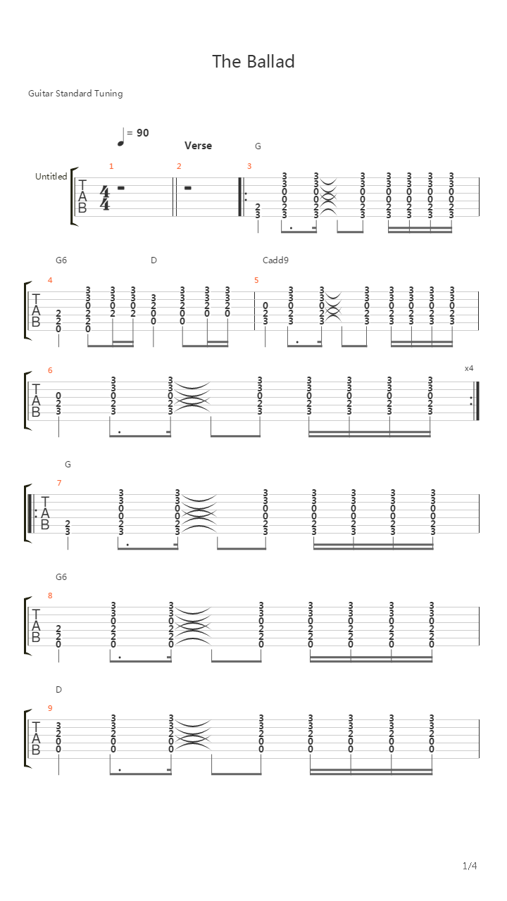 The Ballad吉他谱