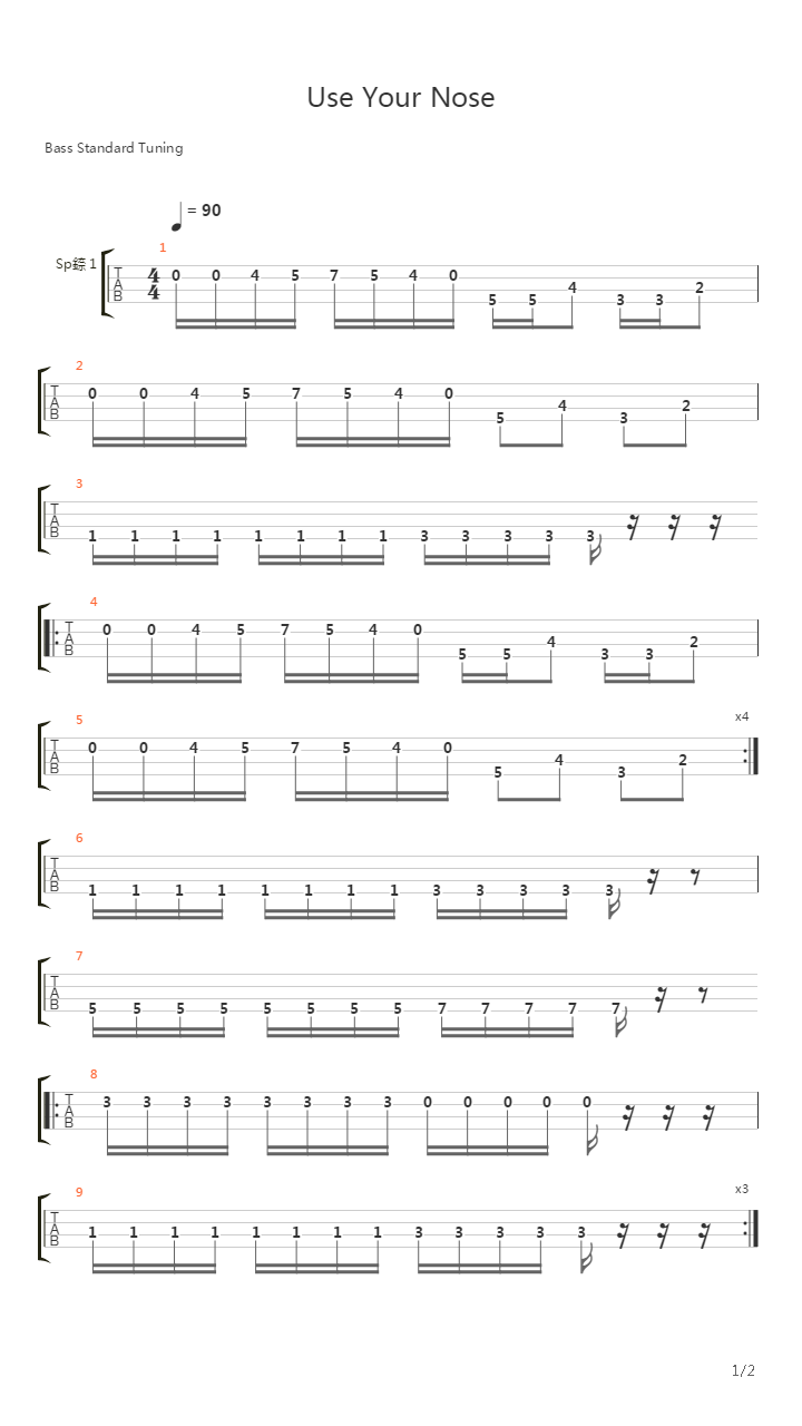 Use Your Nose吉他谱