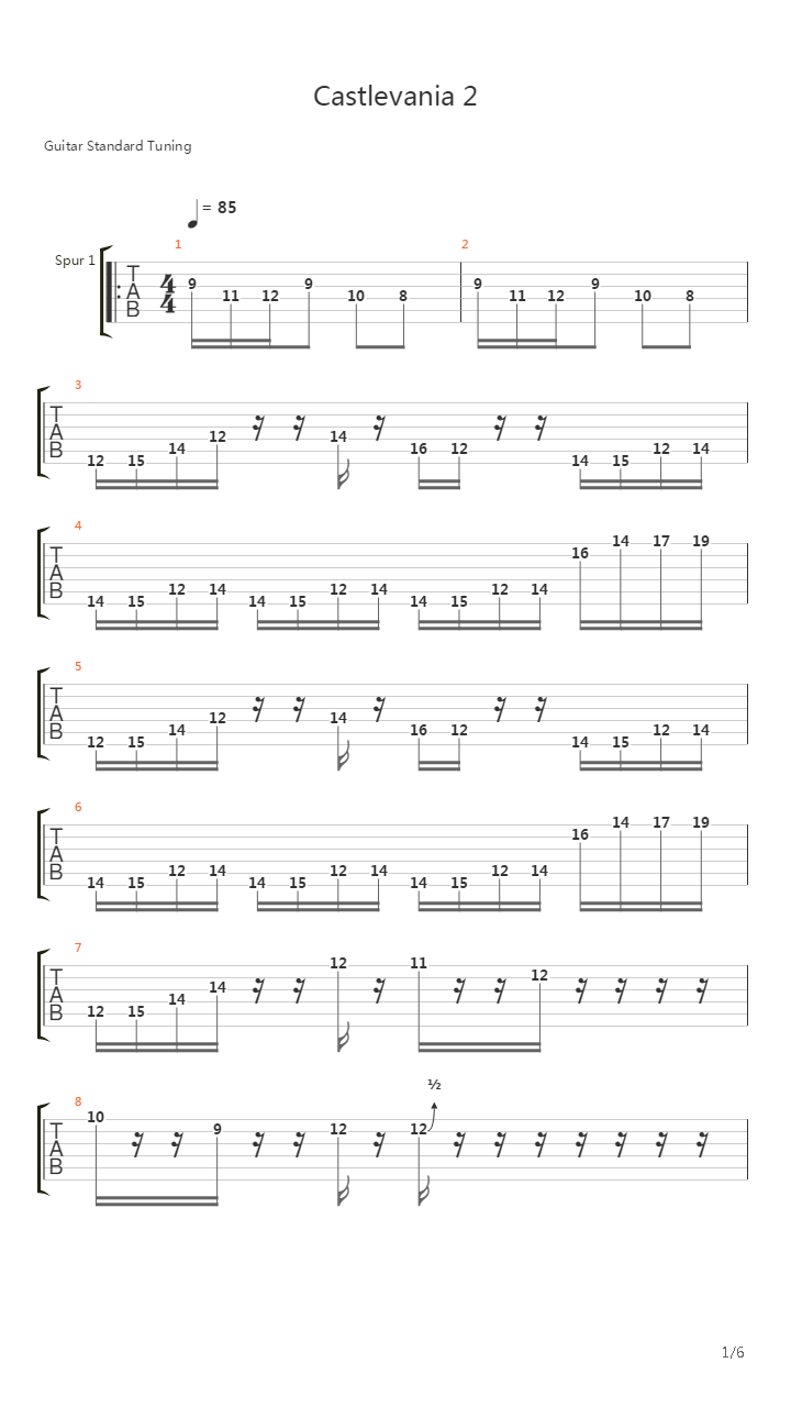 Castlevania 2 - Simons Quest吉他谱