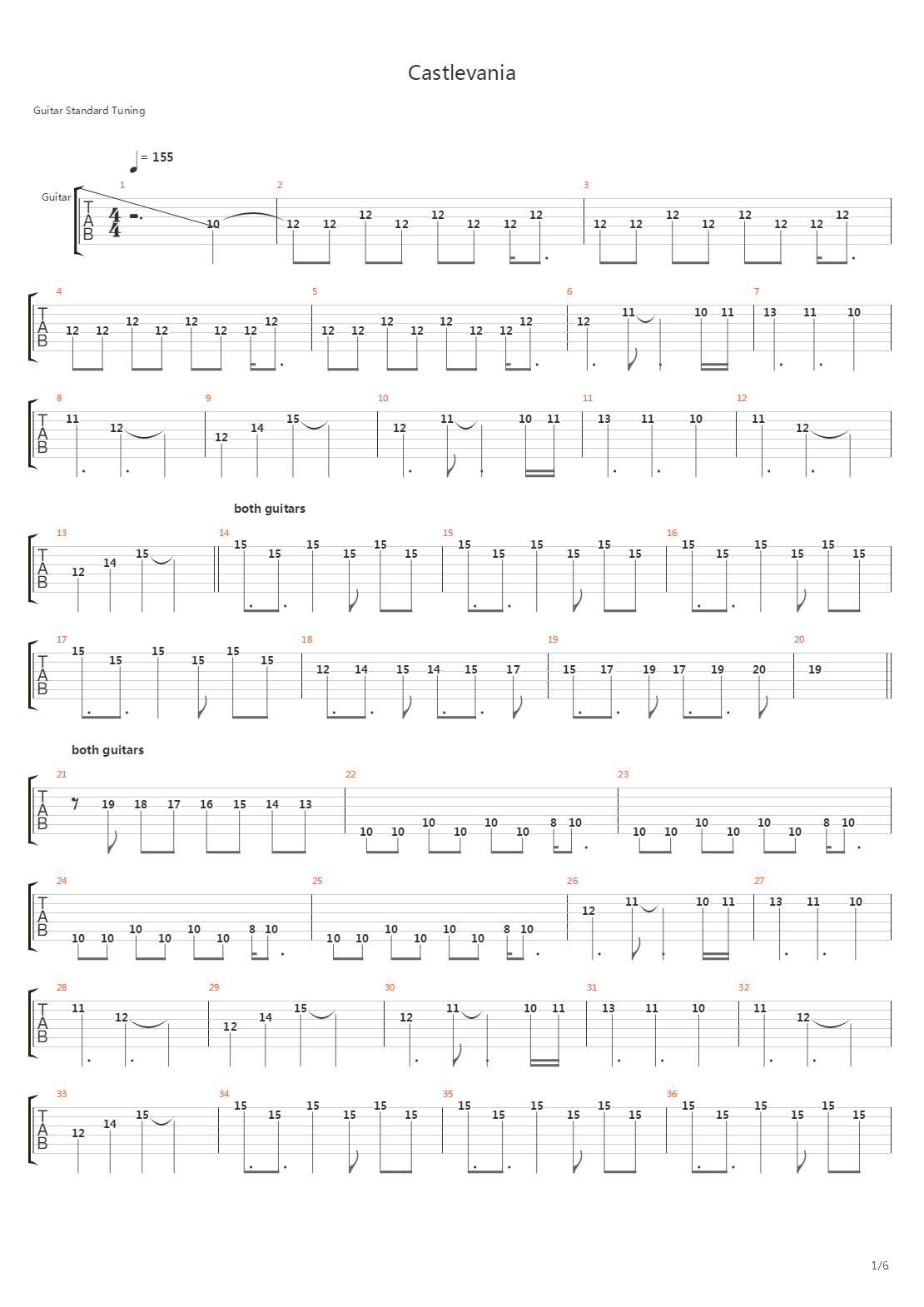 Castlevania吉他谱