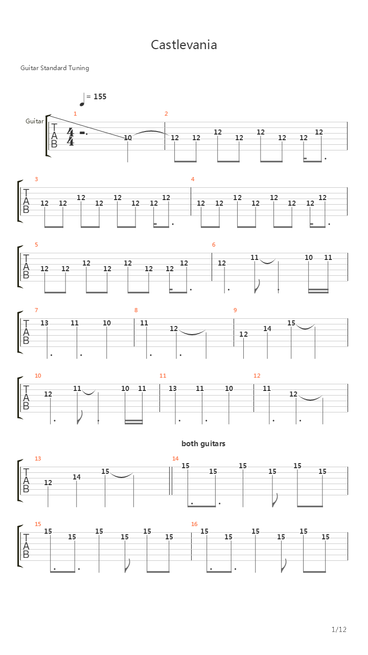 Castlevania吉他谱