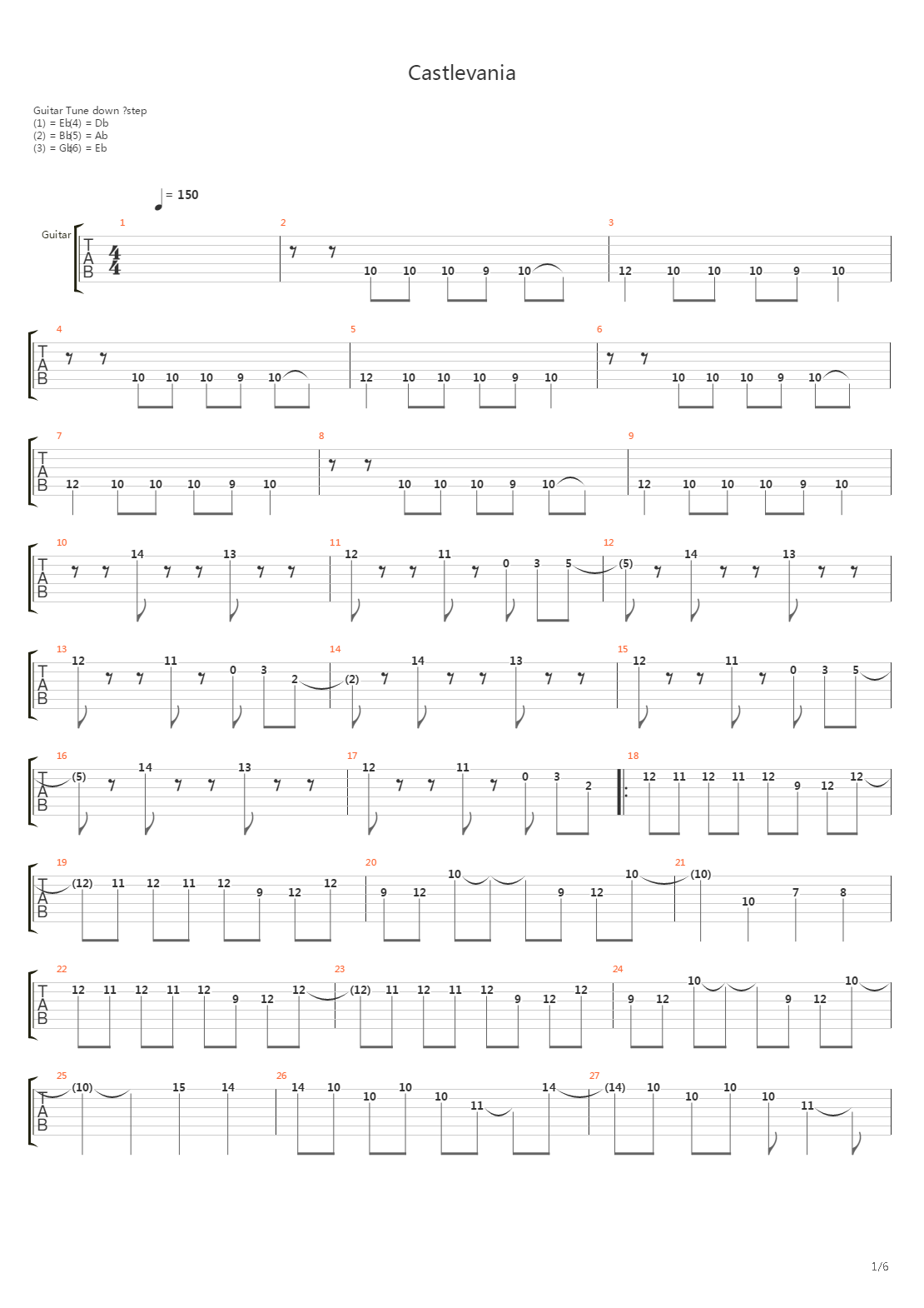 Castlevania吉他谱