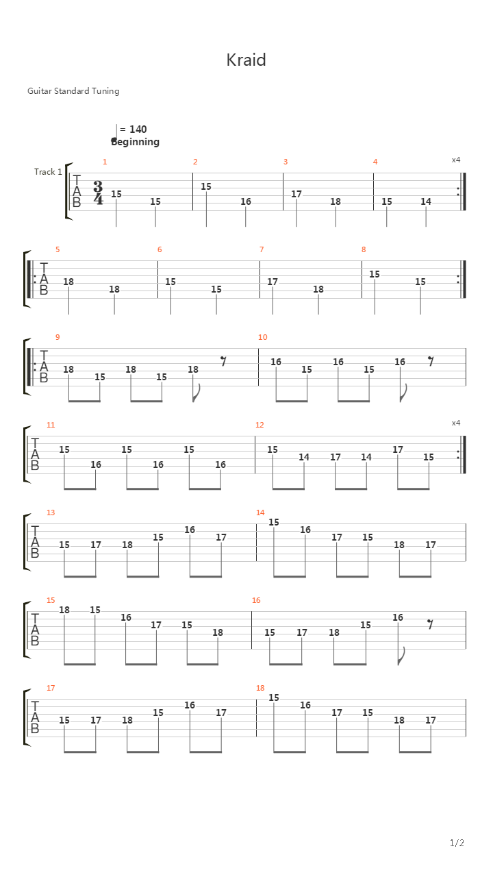 Kraid Theme Metroid吉他谱