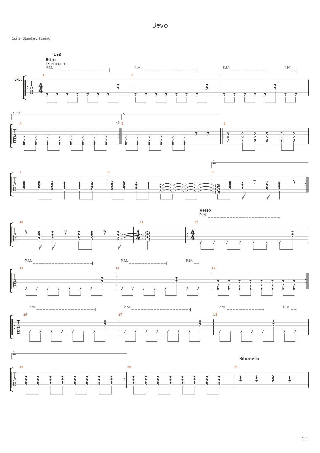 Bevo吉他谱