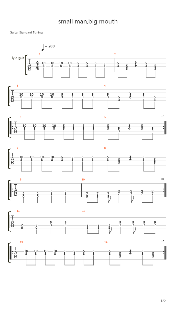 Small Manbig Mouth吉他谱