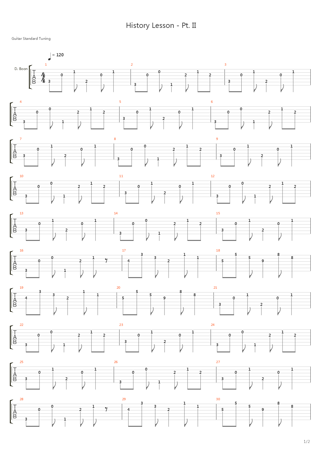 History Lesson Part 2吉他谱