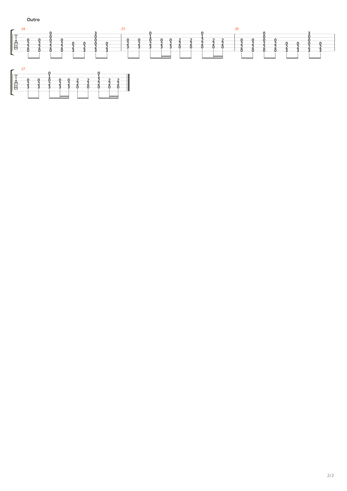 A Table吉他谱