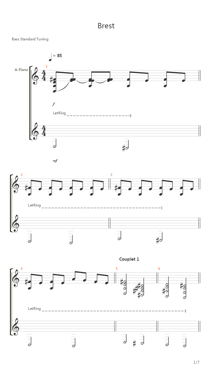 Brest吉他谱
