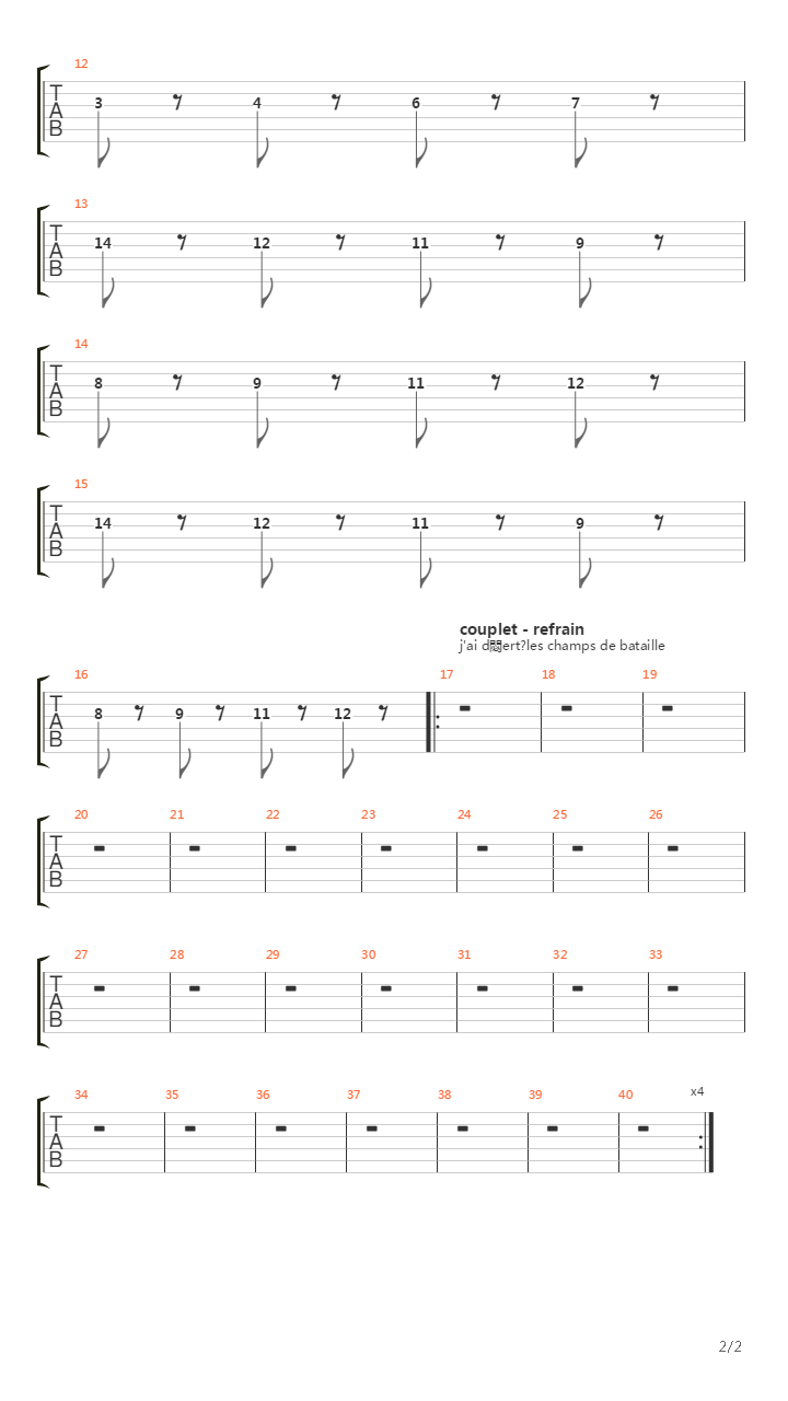 Le Dfroquer吉他谱
