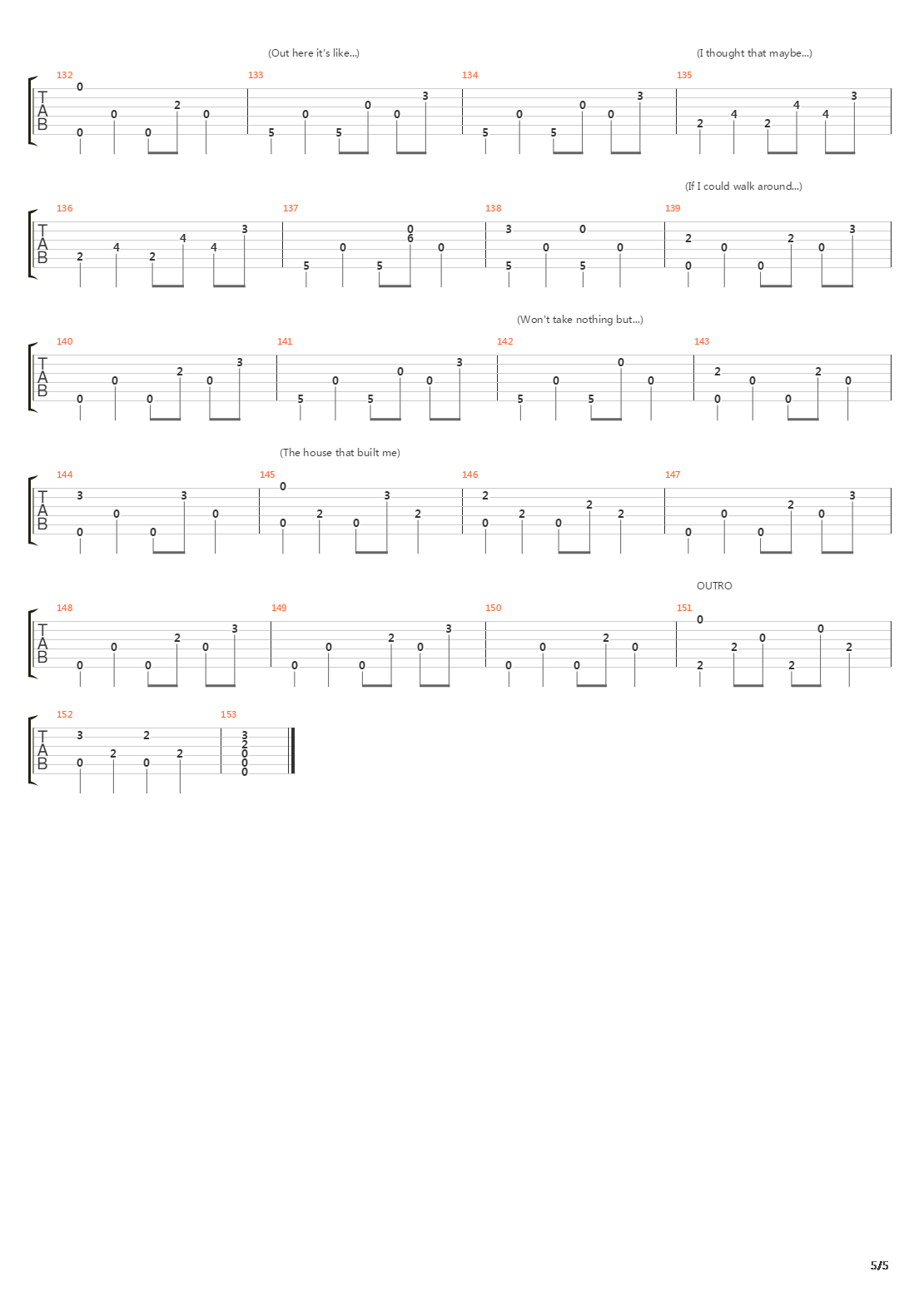 The House That Built Me吉他谱