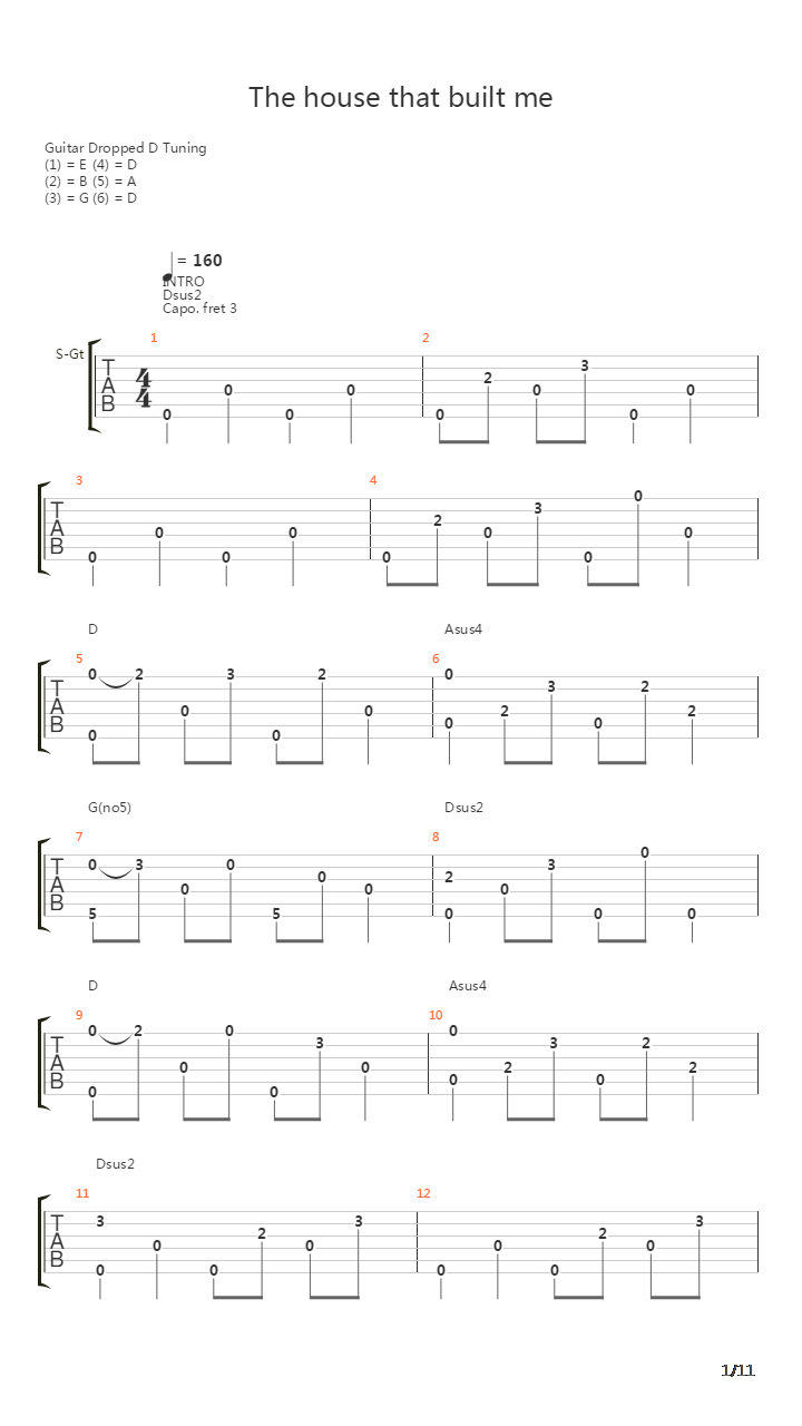 The House That Built Me吉他谱