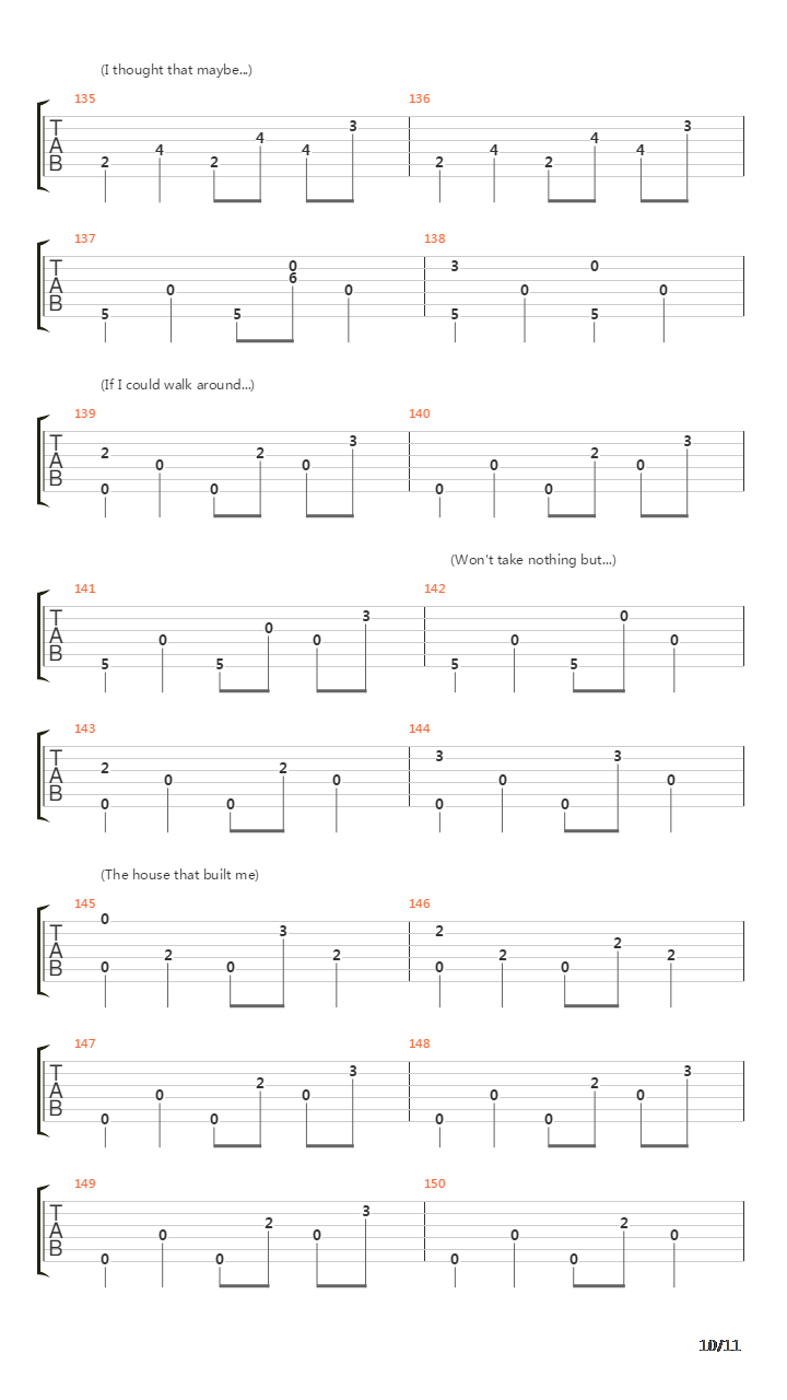 The House That Built Me吉他谱