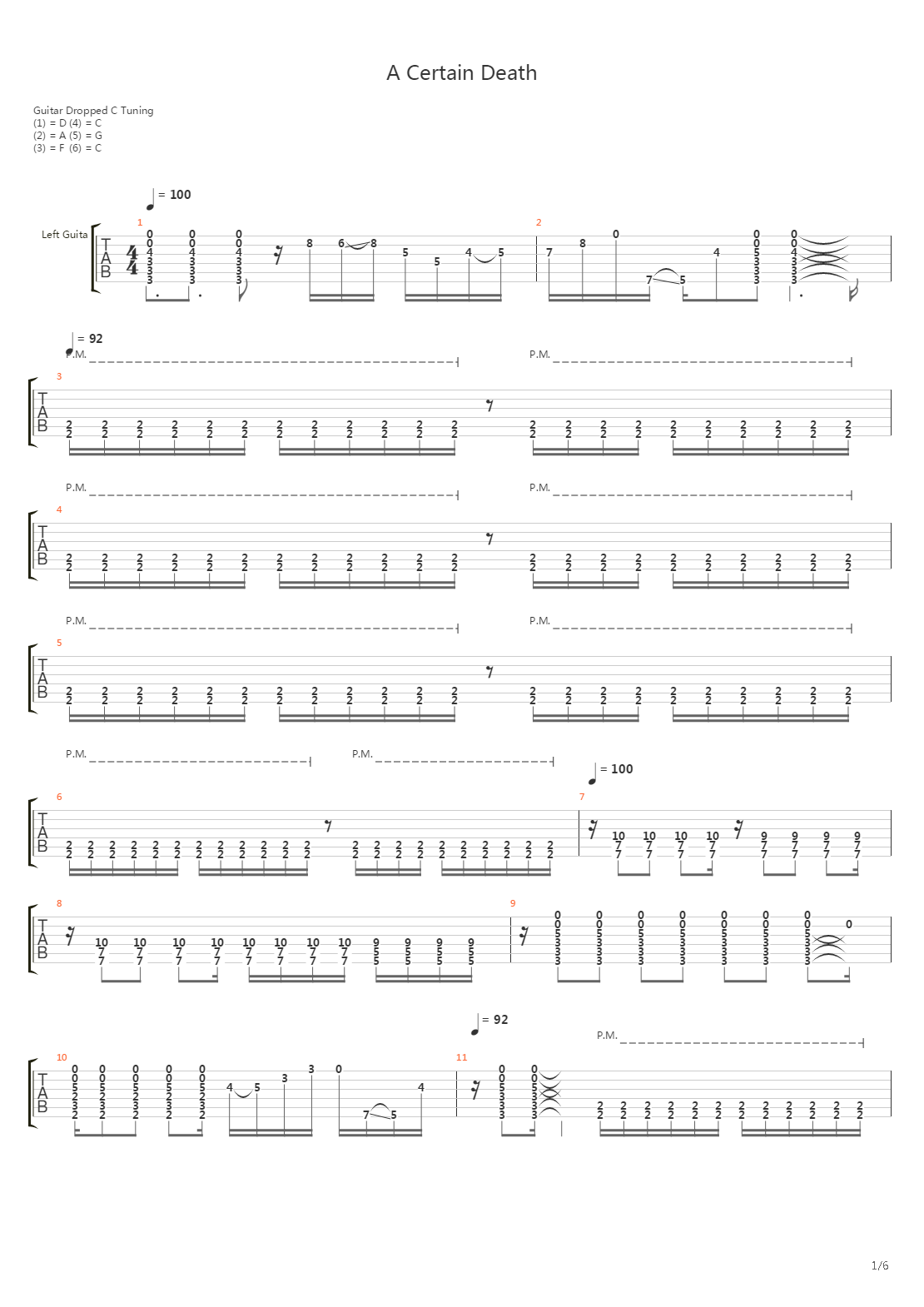 A Certain Death吉他谱