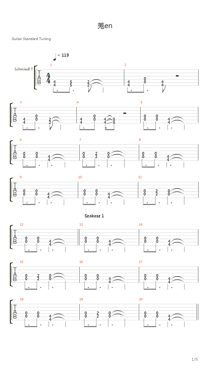 Men吉他谱