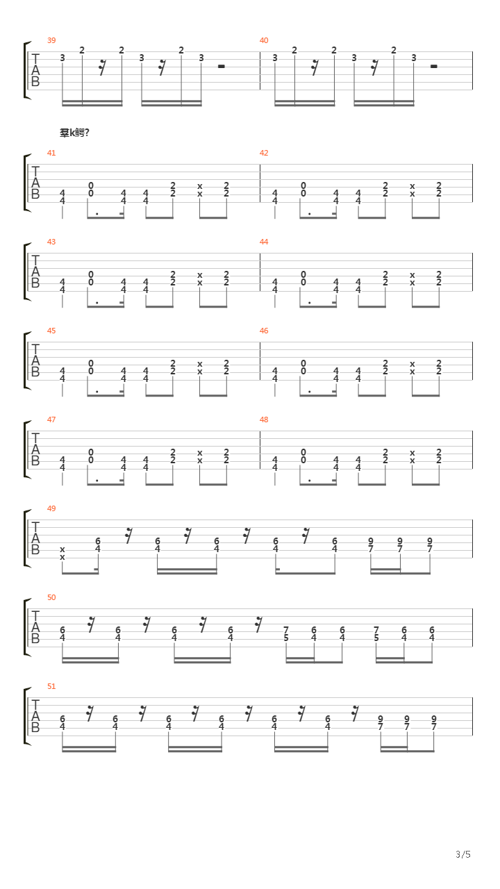 Men吉他谱