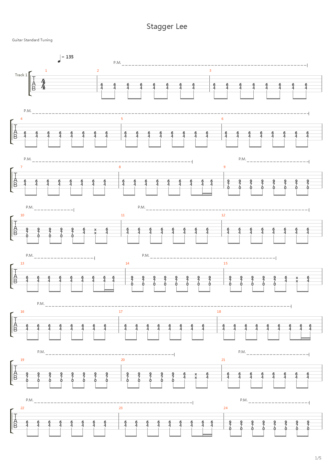 Stagger Lee吉他谱