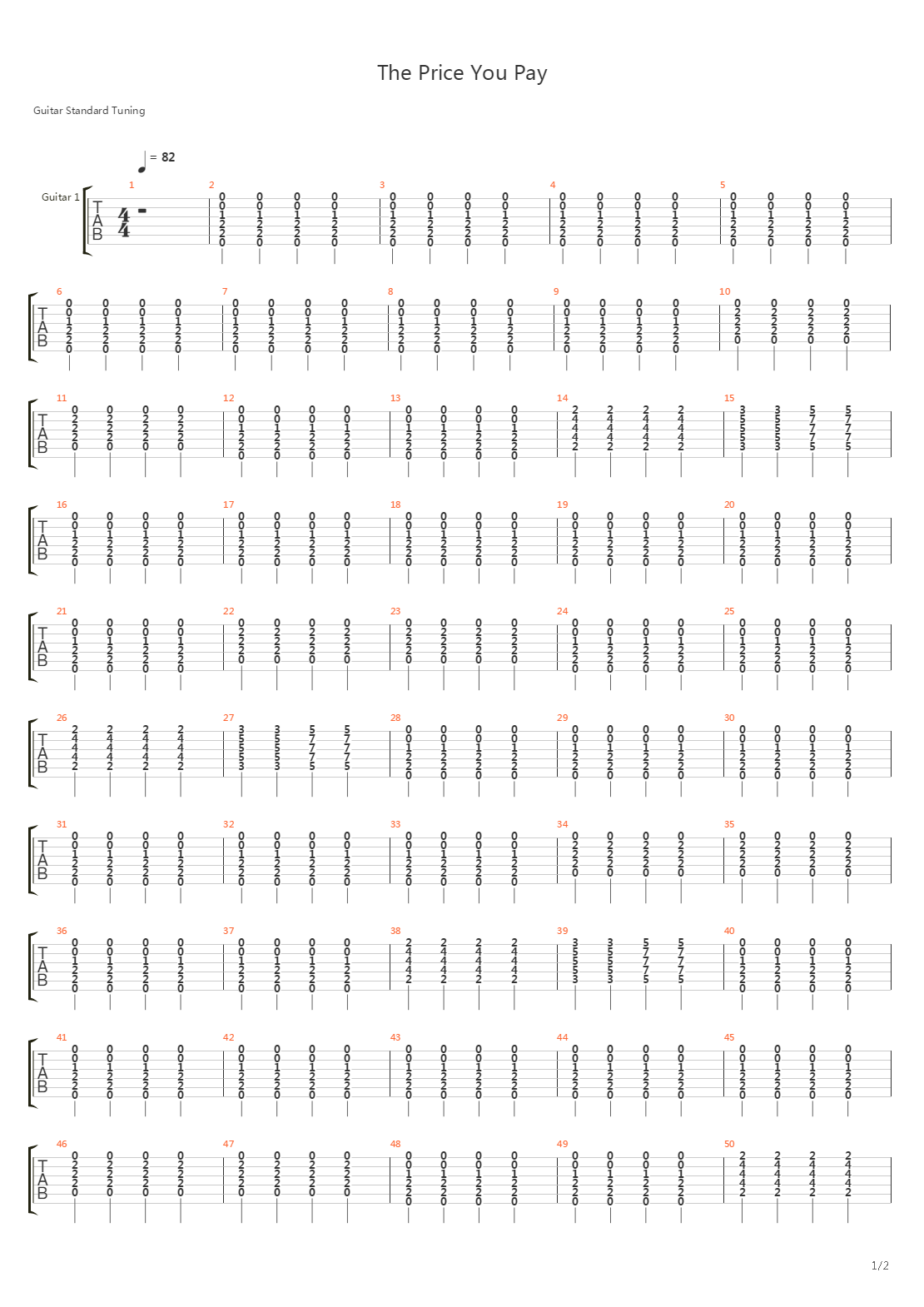 The Price You Pay吉他谱