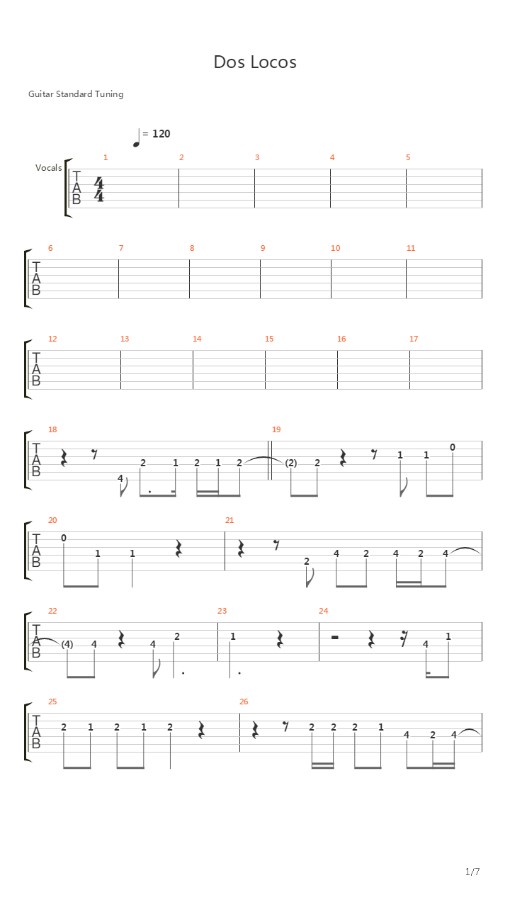 Dos Locos吉他谱