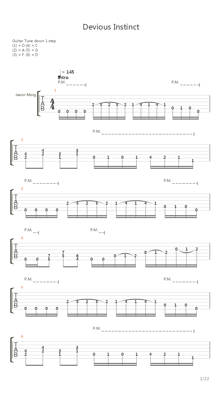 Devious Instinct吉他谱