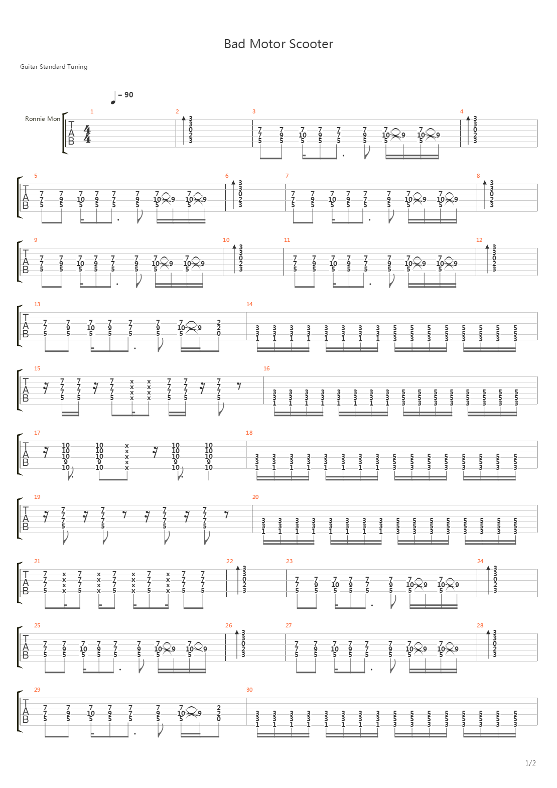 Bad Motor Scooter吉他谱
