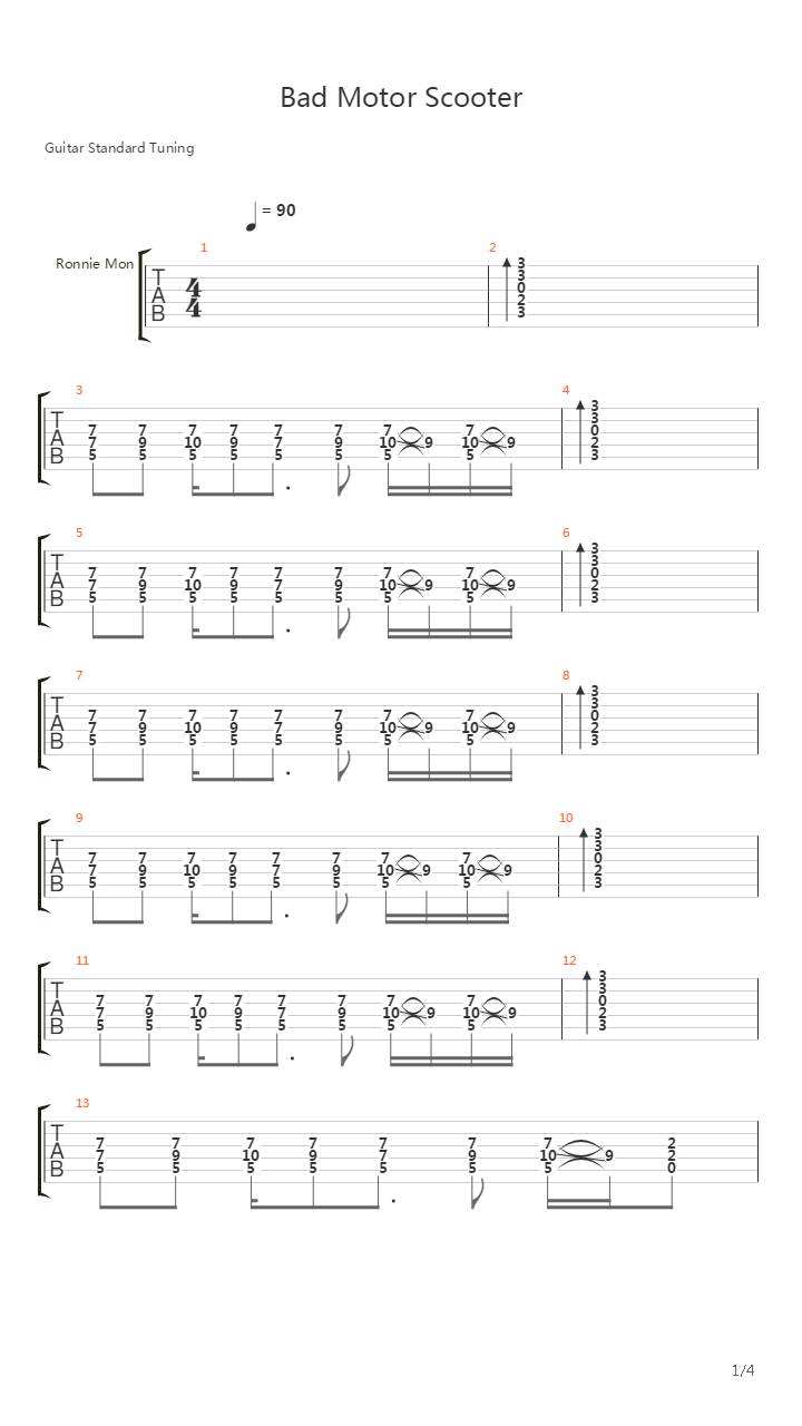 Bad Motor Scooter吉他谱