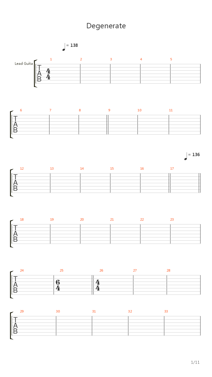 Degenerate吉他谱