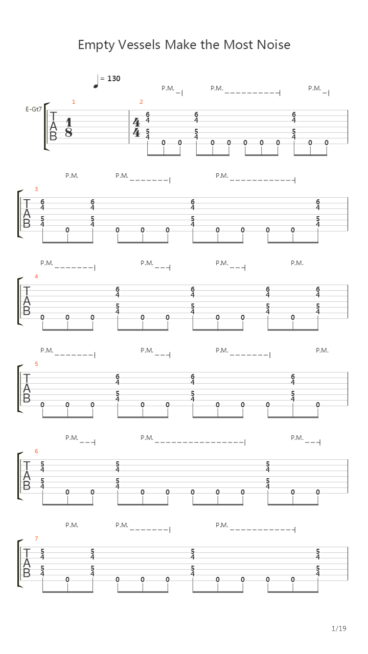 Empty Vessels Make The Most Noise吉他谱