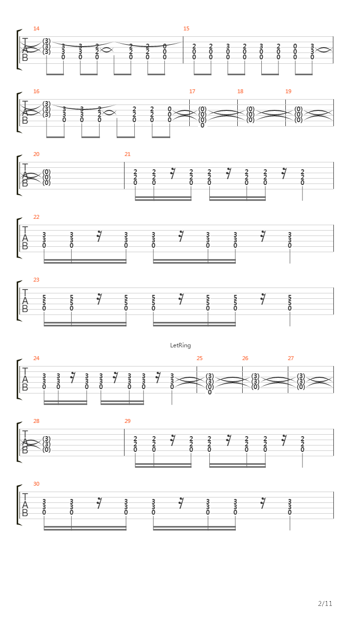 Uyan吉他谱