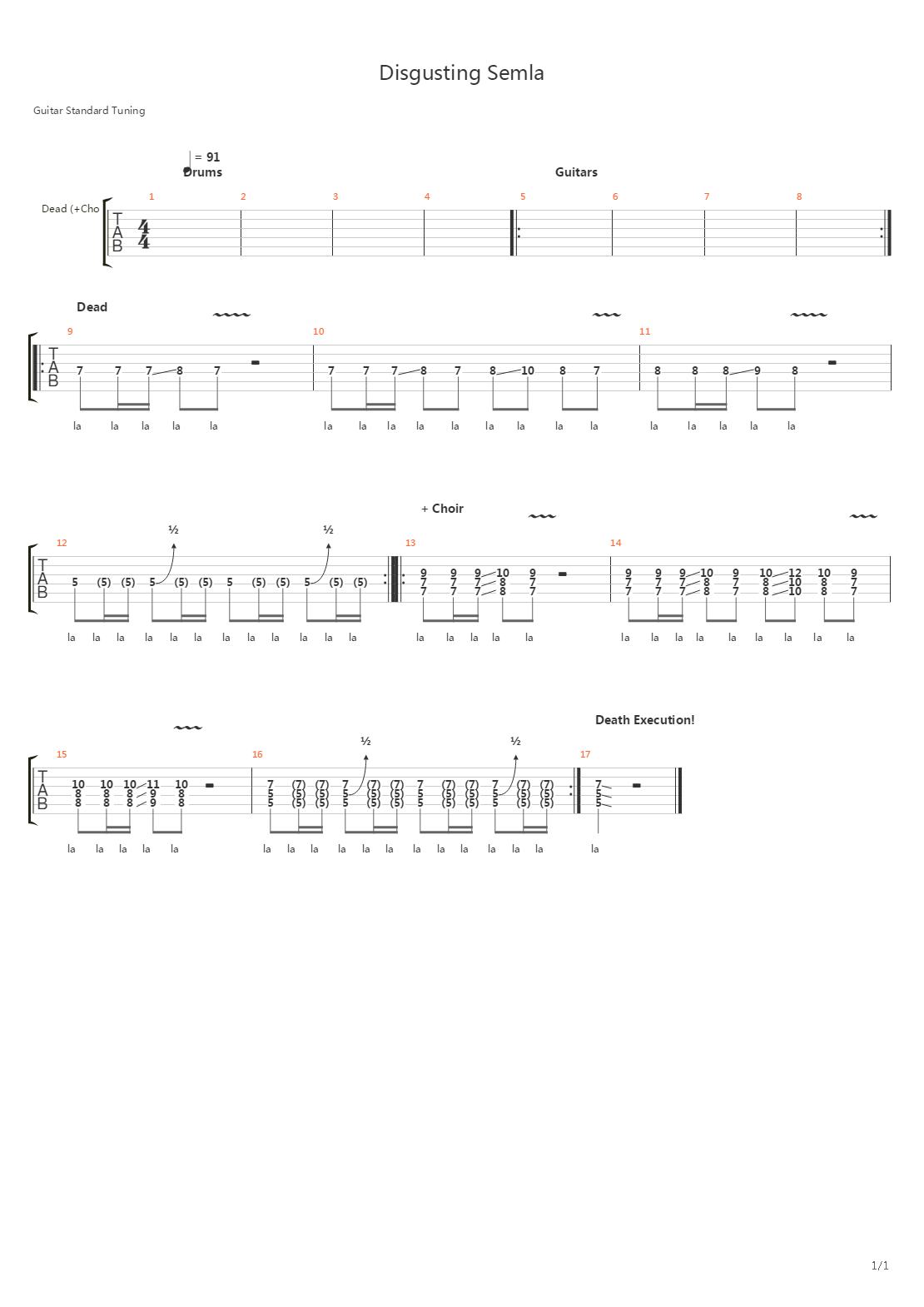 Disgusting Semla Death Execution吉他谱
