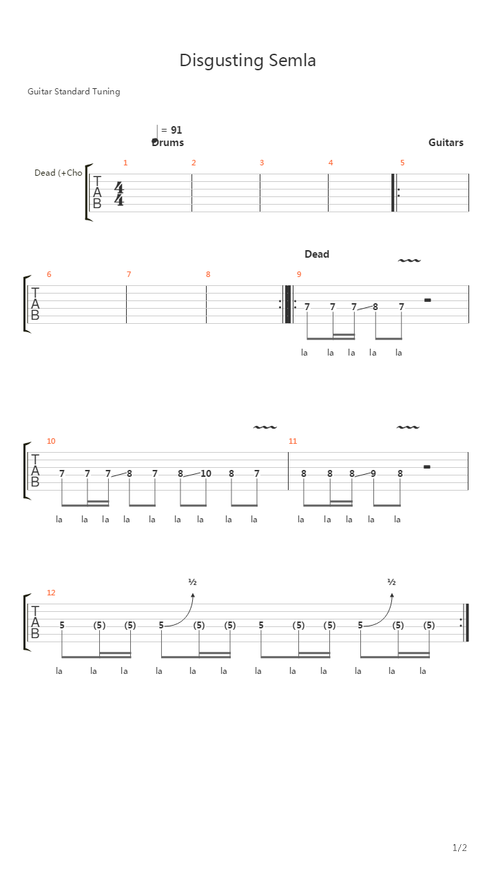 Disgusting Semla Death Execution吉他谱