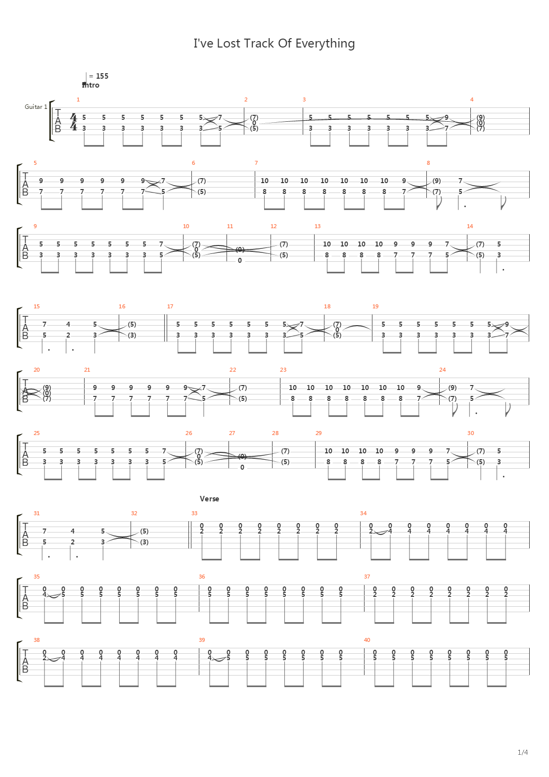 Ive Lost Track Of Everything吉他谱