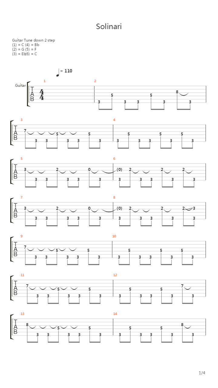 Solinari吉他谱