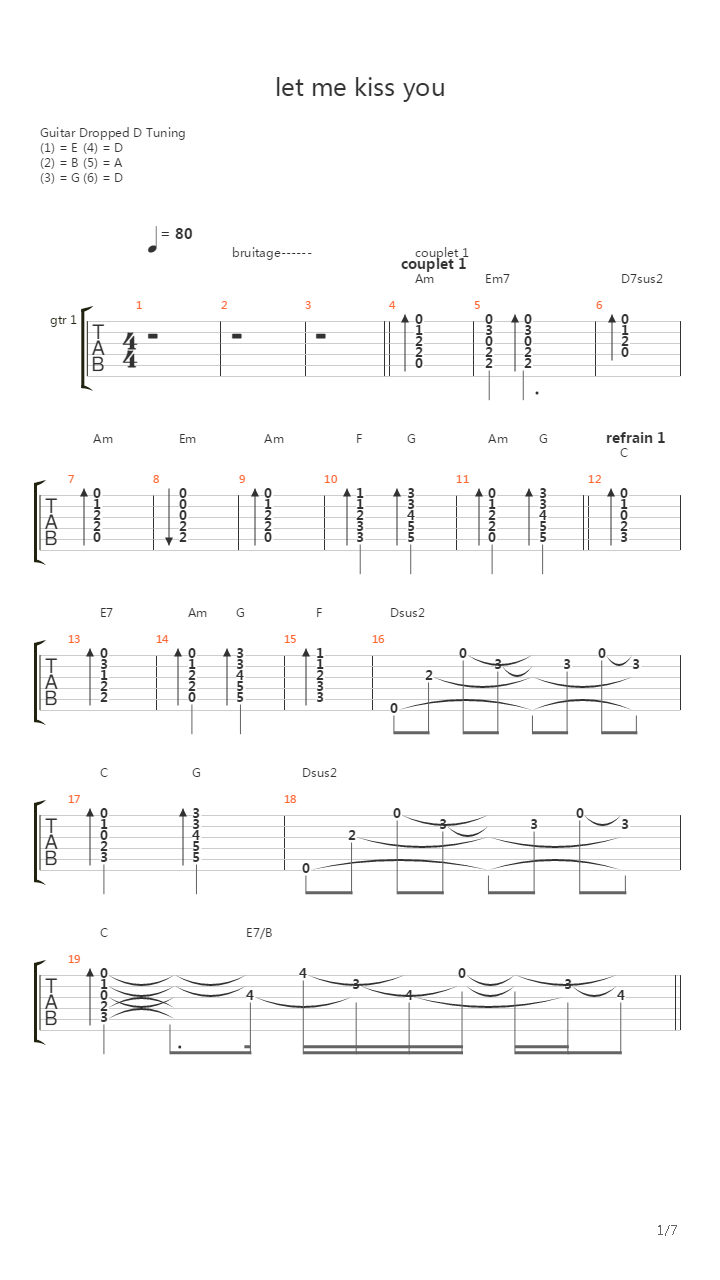 Let Me Kiss You吉他谱