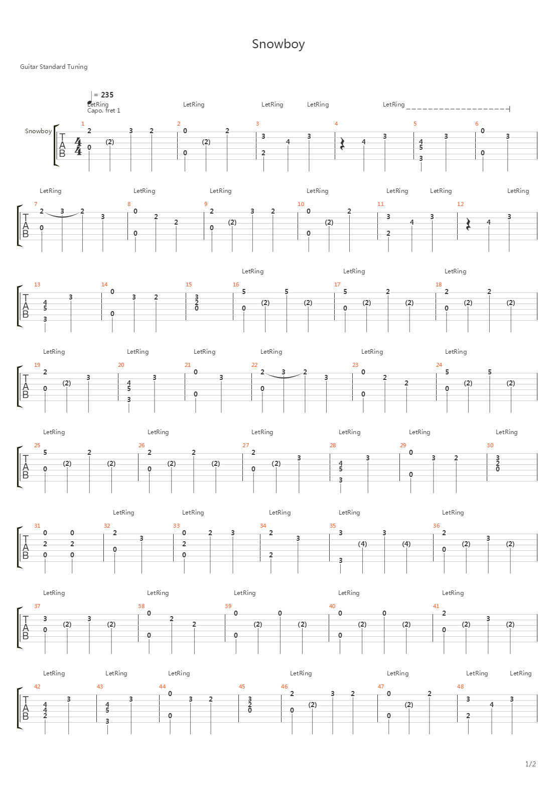 Snowboy吉他谱