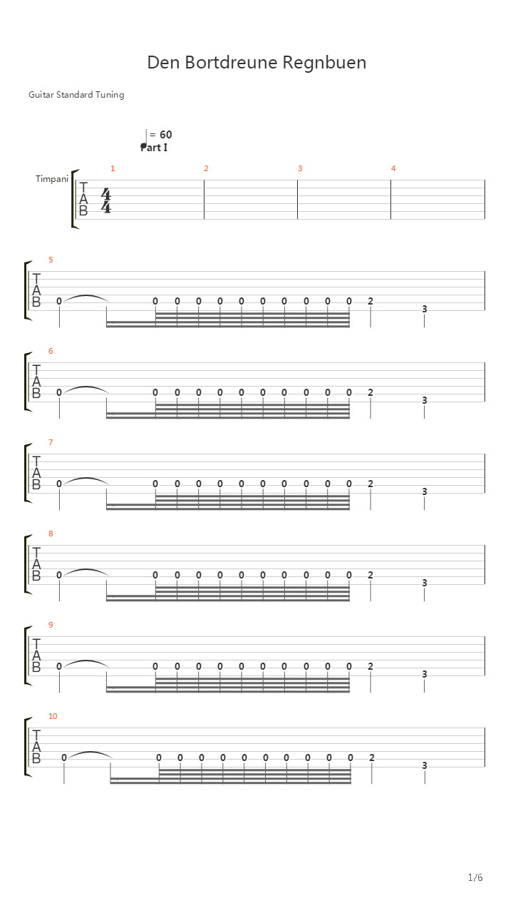 Den Bortdreune Regnbuen吉他谱