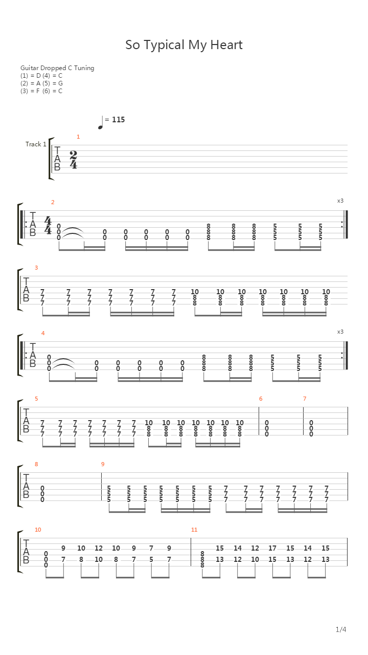 So Typical My Heart吉他谱