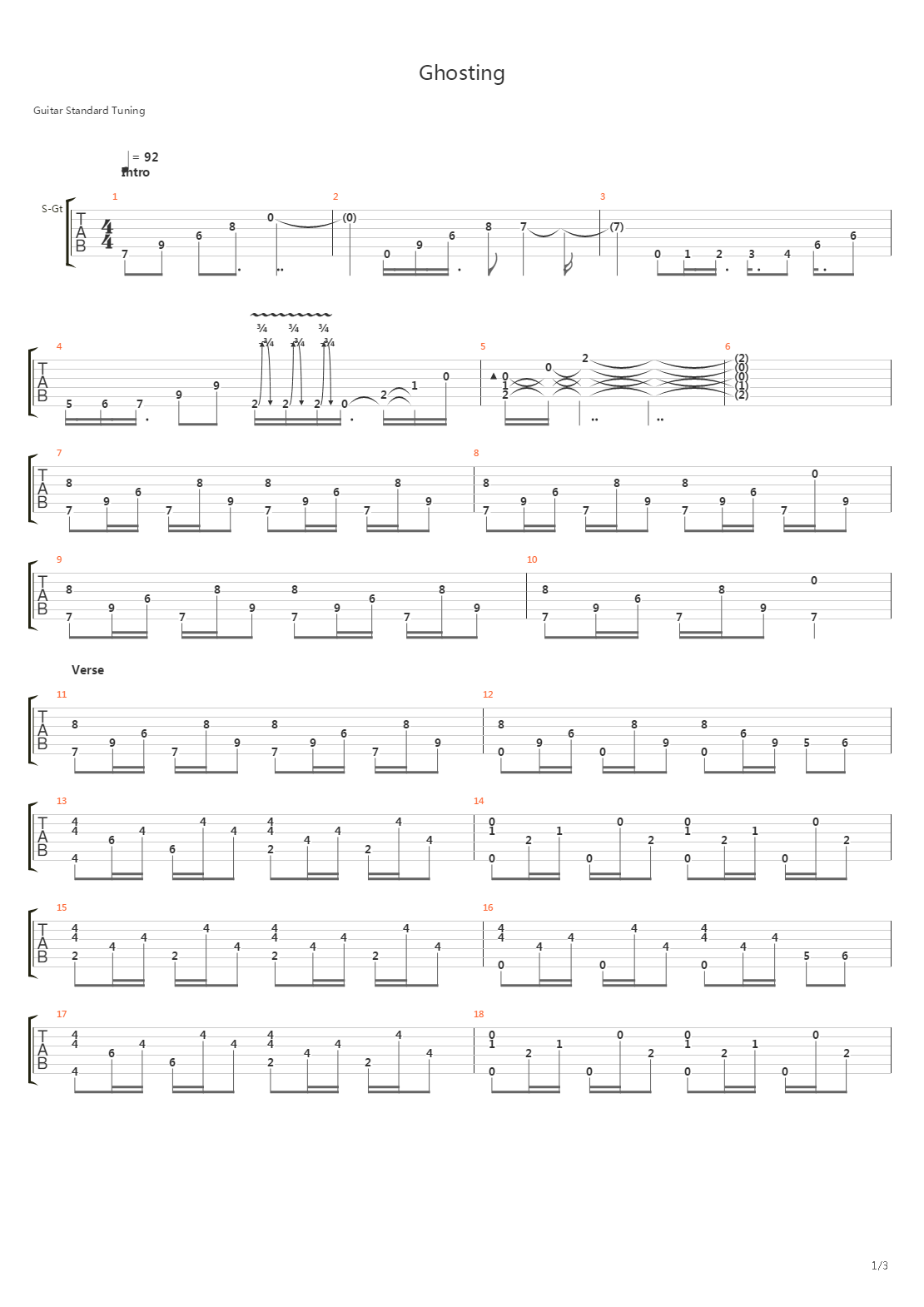 Ghosting吉他谱