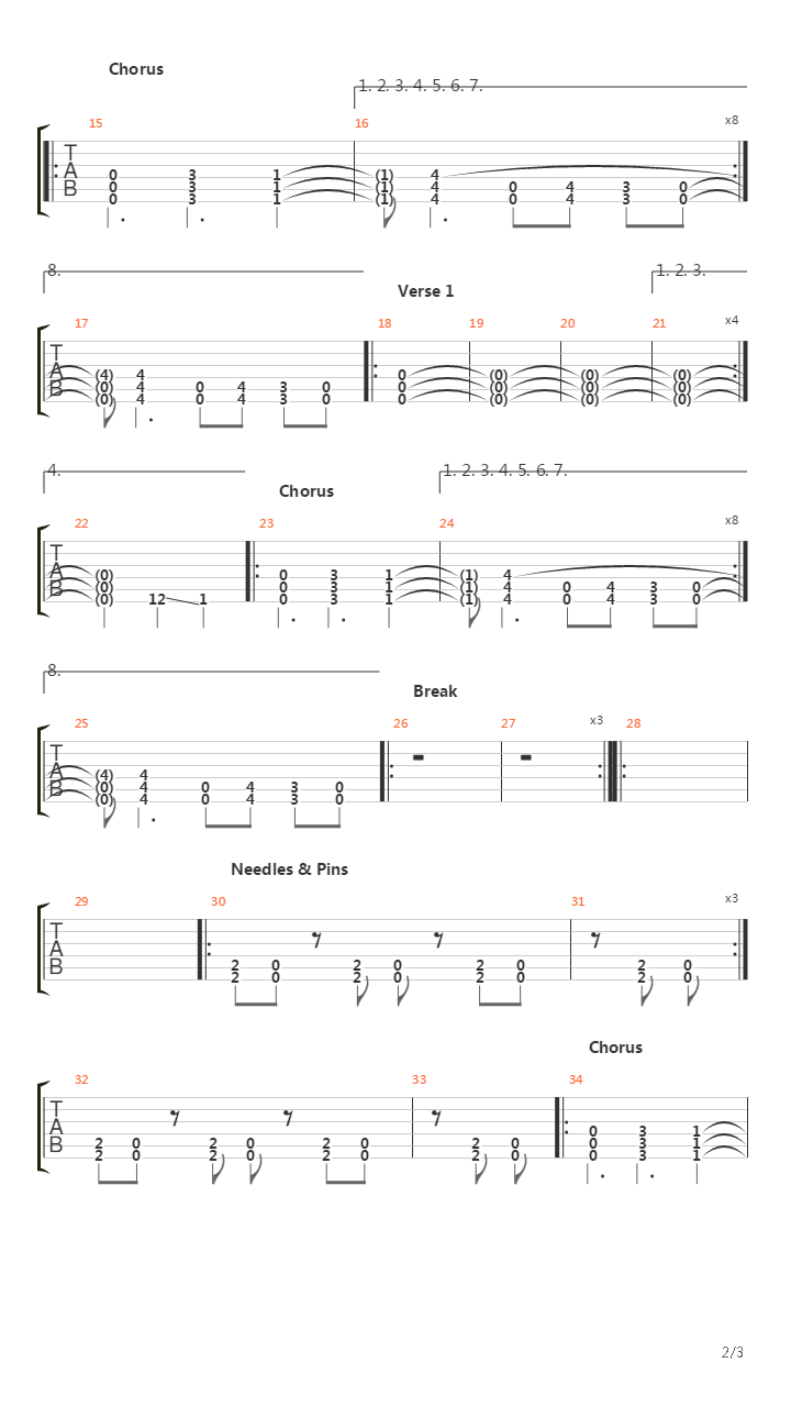 Red吉他谱