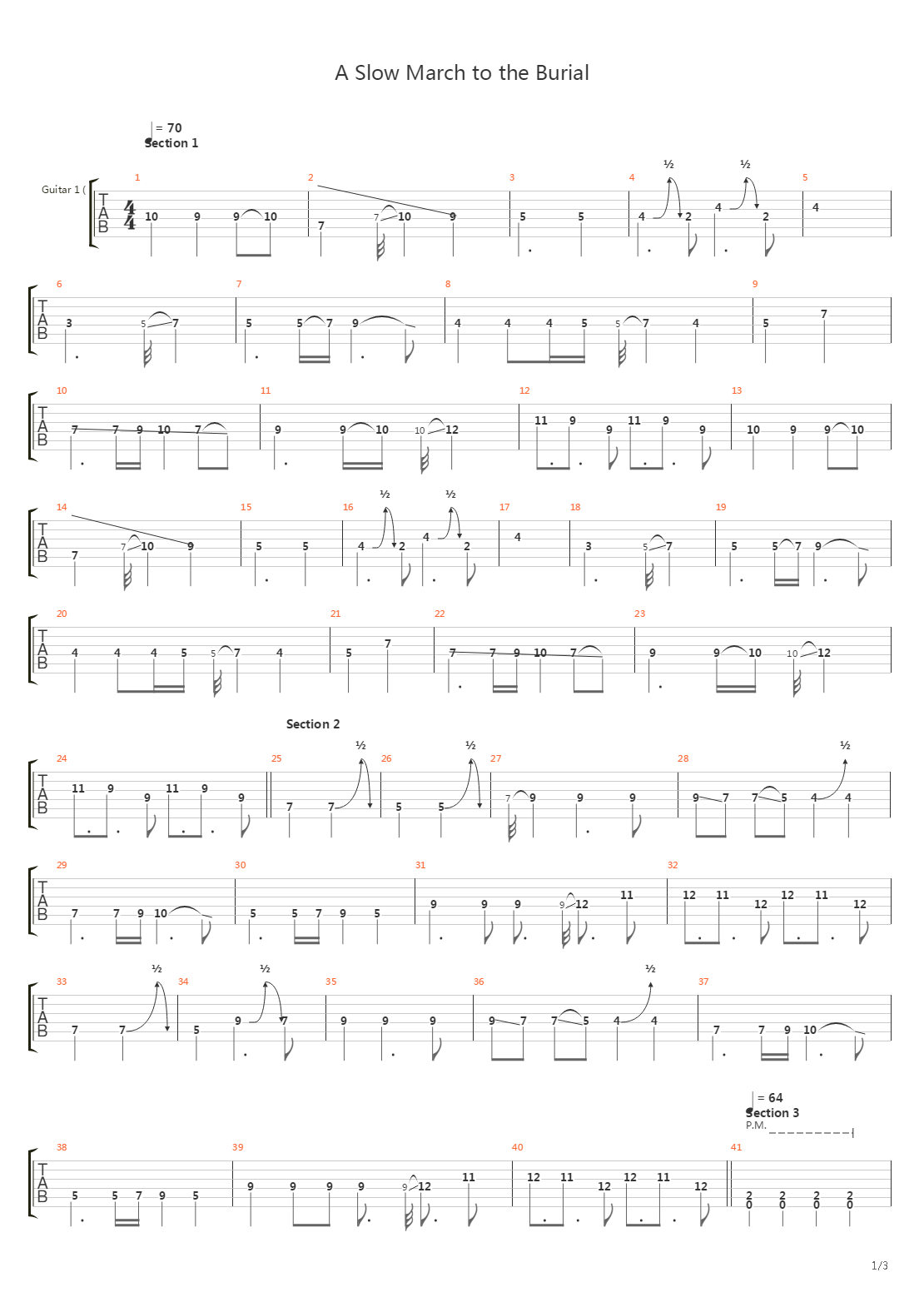 A Slow March To The Burial吉他谱