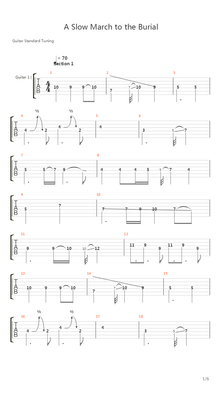 A Slow March To The Burial吉他谱