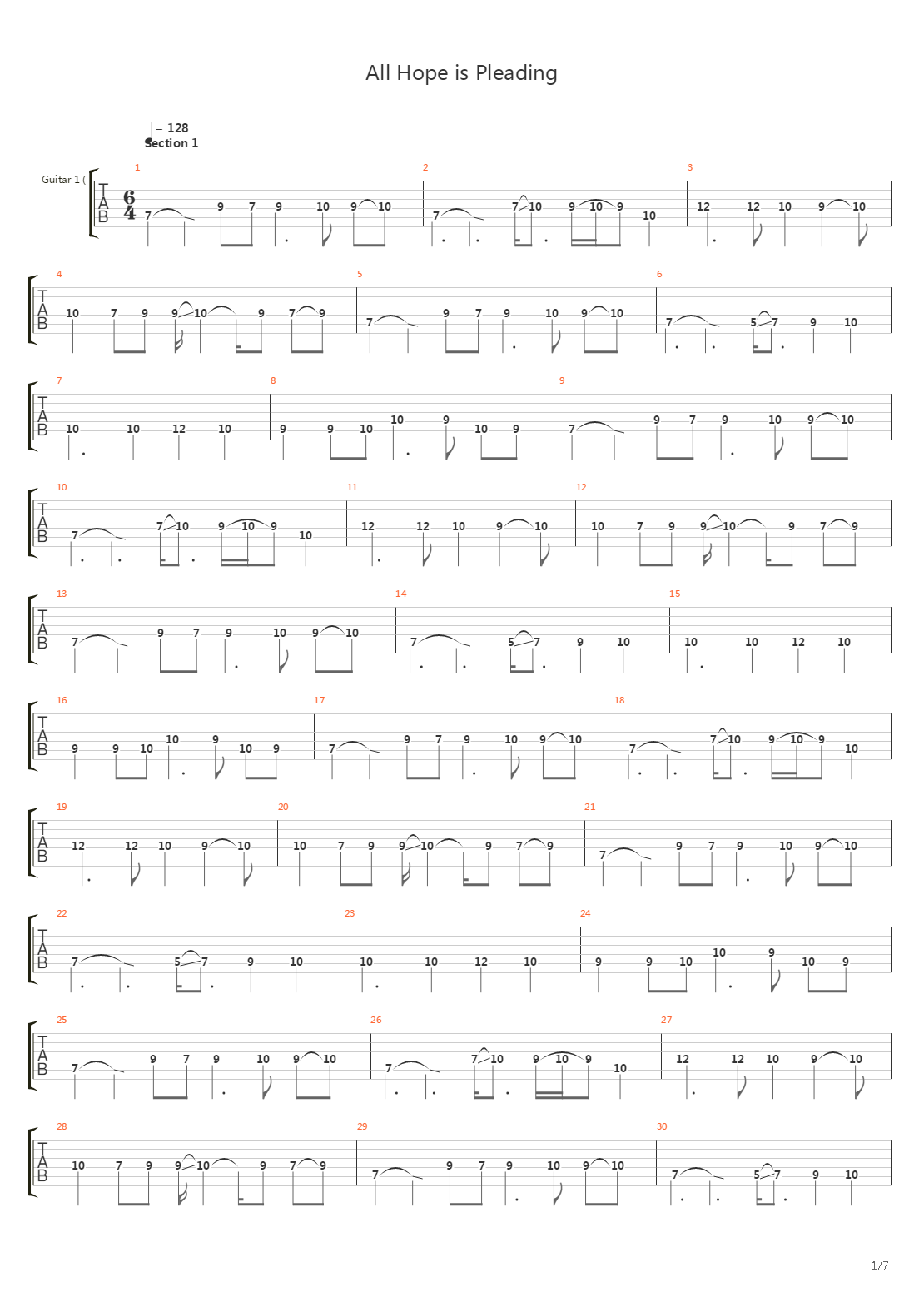 All Hope Is Pleading吉他谱