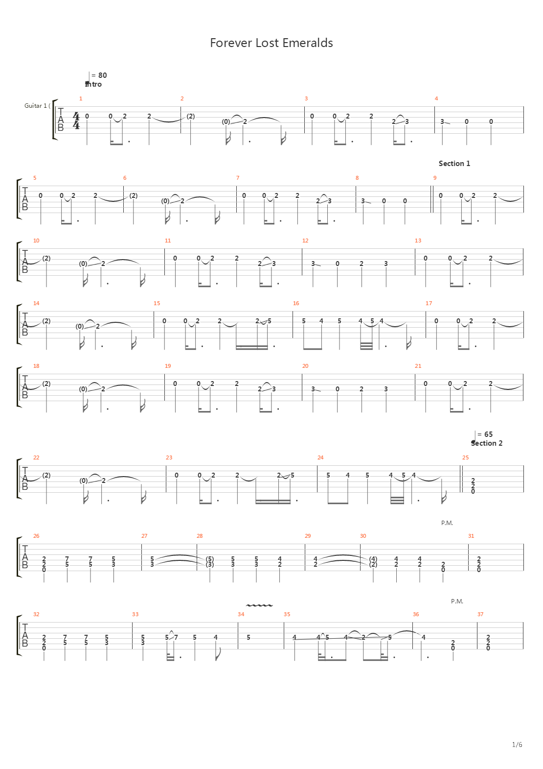 Forever Lost Emeralds吉他谱